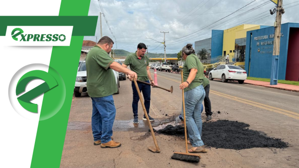 Em ação inédita, vereadores realizam operação tapa-buracos em ruas de Nortelândia